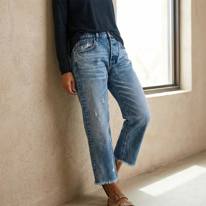 Vaqueros retro rectos y cropped para mujer