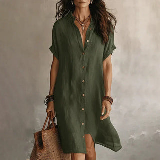 Vega - Vestido camisero de manga corta