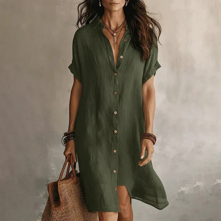 Vega - Vestido camisero de manga corta