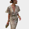 Clara™ | Vestido midi de color cobre
